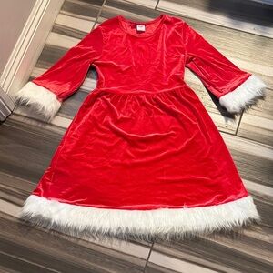 Holiday Time Red and White Kids Casual Dress